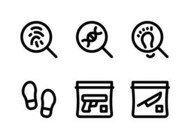 Simple Set of Forensic Related Vector Line Icons