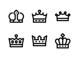 Simple Set of Royal Crowns Related Vector Line Icons.