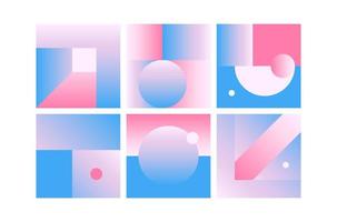 Vector Geometric Smooth blue pink gradient Background