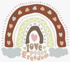 Vector illustration of boho rainbow with lettering.