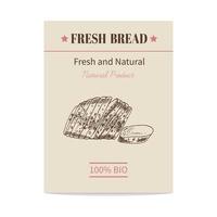 Vector hand drawn sketch sliced bread poster. Eco food.  Icons and elements for print, labels, packaging.