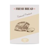 Vector hand drawn sketch sliced bread poster. Food illustration.  Icons and elements for print, labels, packaging.