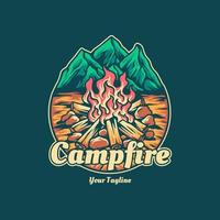 Campfire Outdoors Illustration vector