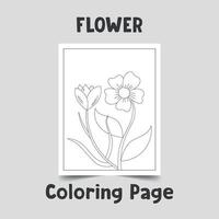 Flower coloring page, flower line art on a4 page, flower outline on white background, wonderful flower outline, hand drawn flower vector