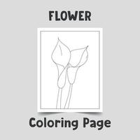 Flower coloring page, flower line art on a4 page, flower outline on white background, wonderful flower outline, hand drawn flower vector