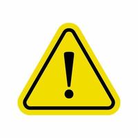 Attention Sign or Warning Caution Exclamation Sign, Danger Vector Yellow Triangle Stock Vector Illustration