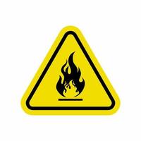 vector de stock de señal de advertencia de incendio triangular