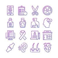 iconos médicos, vector de salud, conjunto de colección de hospital.