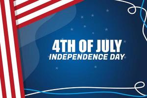 American independence day banner template vector design with creative flag background and star motif