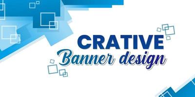 diseño de vector de banner azul, blanco creativo y único