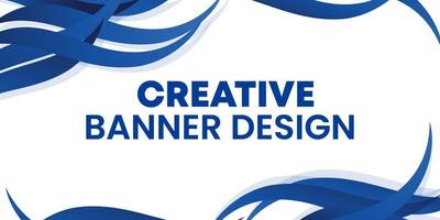 Creative banner design with unique blue curve vector background