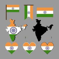 India. India map and flag. Vector illustration.