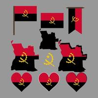 Angola. Map and flag of Angola. Vector illustration.