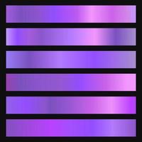 Collection of purple tint gradients. Vector illustration.