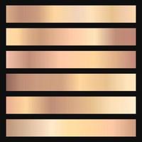 A collection of bronze tint gradients. Vector illustration.