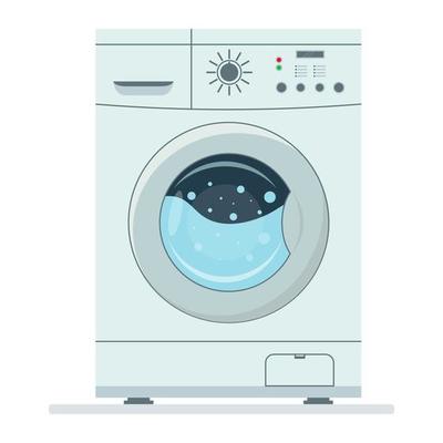 Washing machine. Flat style. Vector illustration.