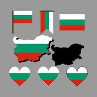 Bulgaria. Map and flag of Bulgaria. Vector illustration.