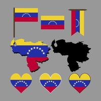 Venezuela. Map and flag of Venezuela. Vector illustration.