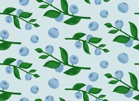 Seamless pattern with blueberries. Texture with berries in cartoon style. vector