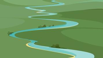 Landscape with river view from above. vector