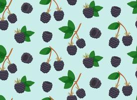 Seamless pattern with blackberries. Texture with berries in cartoon style. vector