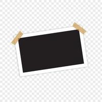 Empty black photo frame with shadows for stock vector