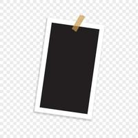 Empty black photo frame with shadows for stock vector