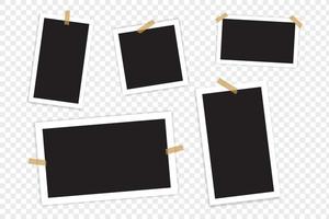 Empty black photo frame with shadows for stock vector