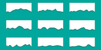 long horizontal set of torn pieces of paper vector