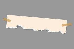 banner de papel rasgado vectorial con cinta adhesiva. vector