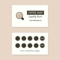 diseño de tarjeta de fidelización para café café. diseño de tarjeta de regalo vector