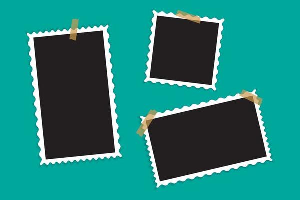 Empty photo frame with shadows for stock