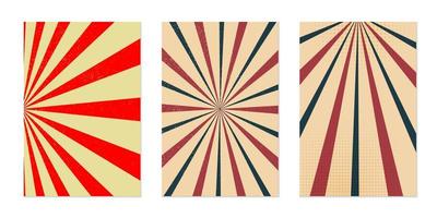 set of Retro rays vintage sunburst abstract background vector