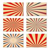 set of Retro rays vintage sunburst abstract background vector