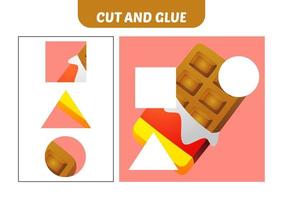 cut and glue for kids, chocolate vector