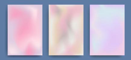 Set of vector gradients in pastel colors. For covers, wallpapers, branding and other projects. Summer palette, lilac background. Vector illustration