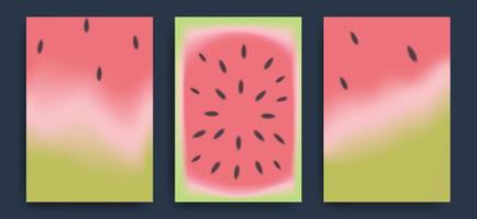 Summer season blurred background with abstract soft color gradient patterns. Summer collection for brochures, posters, banners, flyers and cards. Watermelon palette. Vector