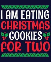 estoy comiendo galletas navideñas para dos vector