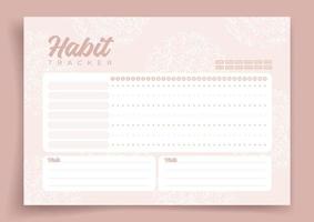 Habit tracker. Monthly planner. Monthly planner habit tracker blank template. Vector illustration. Minimal style. Clean style. Daily to do.