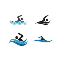 swimming logo vector illustration design template.