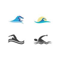 plantilla de diseño de ilustración de vector de logotipo de natación.