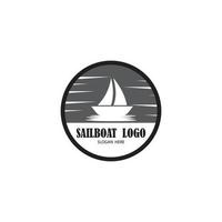 plantilla de diseño de ilustración de vector de logotipo de velero