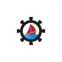 sailboat logo vector illustration design template