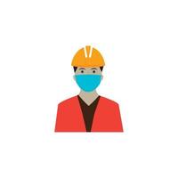 Construction workers icon vector illustration logo template.