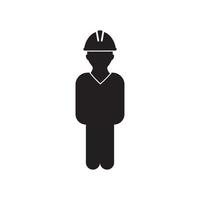 plantilla de logotipo de ilustración de vector de icono de trabajadores de la construcción.