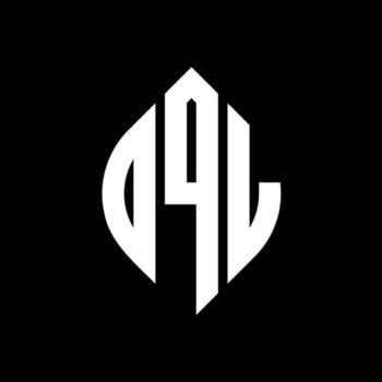OQL circle letter logo design with circle and ellipse shape. OQL ellipse letters with typographic style. The three initials form a circle logo. OQL Circle Emblem Abstract Monogram Letter Mark Vector. vector