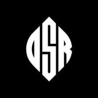 OSR circle letter logo design with circle and ellipse shape. OSR ellipse letters with typographic style. The three initials form a circle logo. OSR Circle Emblem Abstract Monogram Letter Mark Vector. vector
