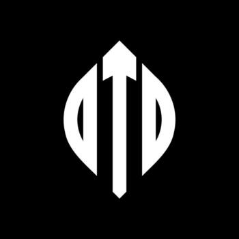OTD circle letter logo design with circle and ellipse shape. OTD ellipse letters with typographic style. The three initials form a circle logo. OTD Circle Emblem Abstract Monogram Letter Mark Vector. vector