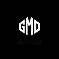 GMO letter logo design with polygon shape. GMO polygon and cube shape logo design. GMO hexagon vector logo template white and black colors. GMO monogram, business and real estate logo.