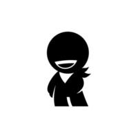 silhouette of happines person icon vector